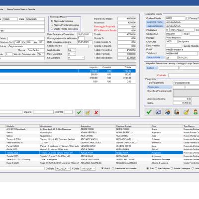 Videata principale della gestione preventivo