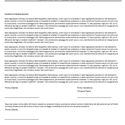 Condizioni Preventivo